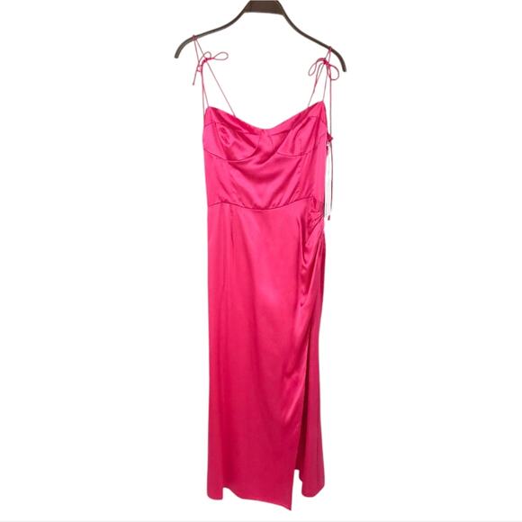 Reformation Marguerite Silk Midi Dress in Flambe Holiday Party - Picture 4 of 15